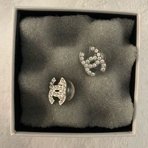 Authentic CHANEL Crystal CC Earrings